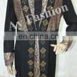 New Style Fashionable Front Open Abaya Women Kimono With Lace Trim Fashion Design Lace Abaya thumbnail-5