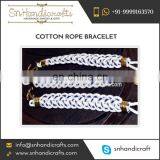 White Attractive Fashionable Cotton Rope Bracelet thumbnail-1