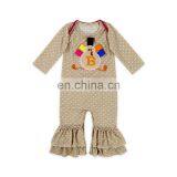 Baby Boutique Polka Dots Ruffle Turkey Baby Thanksgiving Romper Wholesale for Baby thumbnail-3