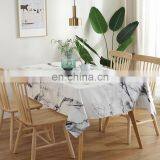Custom Marble Printed Waterproof Linen Ruffled Party Dinner Table Cloth Tablecloths thumbnail-2