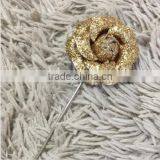 Gold Sliver Rose Boutonniere Brooch Corsage Tuxedo Wedding Prom Party Lapel Pin thumbnail-3