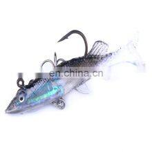 Amazon 5pcs/bag Soft Fish 80mm 11g Artificial Plastic Fishing Lure Plastic Paddle Soft Fish With Hook thumbnail-3