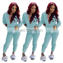 Manufacturers Wholesale Plus Size Women's Spring and Autumn Home Wear Casual 2-piece Suit Custom Sports Suit S-5XL thumbnail-5