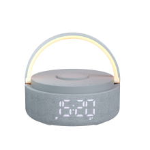 High Quality 15W Fast Wireless Charging Station Portable Bluetooth Speaker Alarm Clock With Table Lamp thumbnail-1
