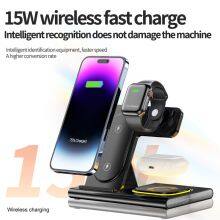 Top Selling Products 2023 New Arrival Popular Multi 15W Fast Charging 3 in 1 Wireless Charger Holder Station For IPhone thumbnail-2