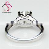 Round Brilliant Cut Forever Classic Moissanite 2CT 8.0mm Center 14k 18k White Yellow Gold Diamond Engagement Ring thumbnail-2