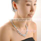 Flower Design Wedding Women Gold Zircon Jewelry Set thumbnail-6