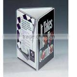 2015 4 x 6 Acrylic Sign Holder for Tabletops, 3-sided Fixture With Open Center