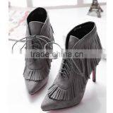 Latest England Style Tassel Anckle Suede Rubbe Sexy Girls Riding Boots thumbnail-4