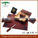 Top Quality Modern Desktop PU Leather Office Desk Organizer thumbnail-3