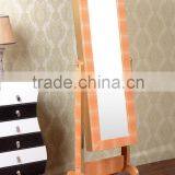 Modern floor stand dressing mirror with jewelry cabinet