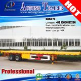 AOTONG Brand philippines dealer 2 axis 40 foot flatbed used container trailer with 12 locks for sale