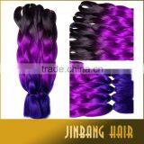 Purple Ombre Braiding Hair Two Tone High Temperature Fiber Braiding Hair 100g/pcs Synthetic Braiding Hair Extensions thumbnail-5