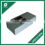 PLAIN WHITE CORRUGATED DISPLAY BOXES TWO BOTTLES VODKA WINE PACKING CARRIERS WITH PLASTIC HANDLE thumbnail-2