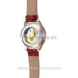 Genuine Leather Nice Peacock Dial Ladies Skeleton Watch thumbnail-5