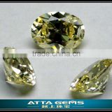 2014 wholesale price oval light yellow cubic cz