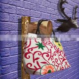 RTHHBC-12 New Embroidery Designer Bags Multi Colored Flower Embroidery Tote Bags Manufacturer Jaipur