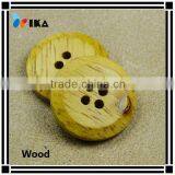 nature yellow 4 holes wood button for shirt