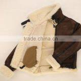 Mens Military Shearling Bomber Leather Jacket thumbnail-4