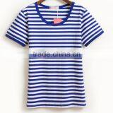 2016 Fashion Cheap Top Quality 100% Cotton Yarn Dyed Stripe Couple T-shirt Family thumbnail-2