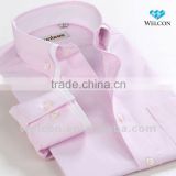 100% cotton stylish European style long sleeve business dress fashion pink men shirt designer