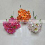 7 Heads Artificial Peony Flowers With Organza