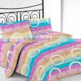 Ready Made Microfiber Printed Bed Sheet Set With Stripe Circle Design thumbnail-1