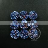 25mm rainbow blue plated druzy quartz irregular surface round stone cabochon for DIY earrings,rings supplies 4110096