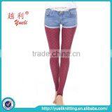 2015 Girls Red Sexy Small White Dots Jacquard Stirrup Pantyhose