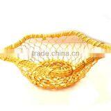 Kitchen Table Hand Woven Metal Bread Fruit Basket thumbnail-1