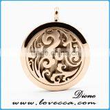 Hot Selling Fashion Stainless Steel Aromatherapy Diffuser Pendant Perfume Locket Necklace With Cotton Pad thumbnail-5