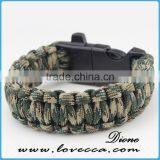 Outdoor Can OEM Logo With Fire Starter and Flint Paracord Bracelet Survival thumbnail-2