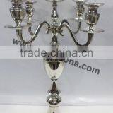 Multifunctional 5 Arm Candelabra for Wedding Centerpieces , Nickel Plated Candelabra ,SilverCandelabra thumbnail-6