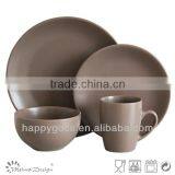 Matt Brown Color Glaze Stoneware Dinner Set Made in China thumbnail-1