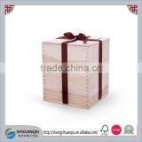 Unfinished Handmade Wooden Pot Box With Ribbon thumbnail-1