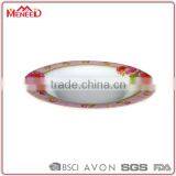 Royal Gold Line Design With Rose Printed Round Plates Dinnerware Sets Cheap thumbnail-2