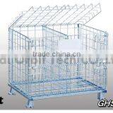 Service Supplies Folding Stackable Container Wire Mesh Basket Warehouse Cage thumbnail-2