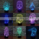 7 Color Change 3D Illusion Led Lamp Touch Switch Table Lamp LED Night Light for Decoration thumbnail-5