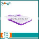 Wholesales 3-Compartment Takeaway Collapsible Silicone Food Grade Microwave Food Container thumbnail-1