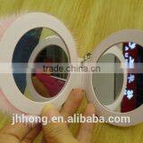 2014 Creation Fashional Round Pocket Mirror With Fox Wool thumbnail-1