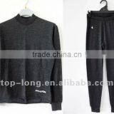 100% Merino Wool Thermal Underwear of Women Charcoal Crew&pant Long Johns thumbnail-1