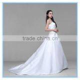 Custom Made Spaghetti Strap Douppioni Hand Embroidery and Beaded A Line Wedding Dress thumbnail-3