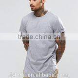 Factory Direct Sale Men Grey/white/black Summer Zip Back Plain Cerw Neck Short Sleeve Jersey T-shirt Custom thumbnail-2