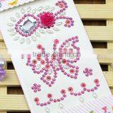Hot Sale Self Adhesive Multi-Color Shaped Acrylic Sticker Bling Resin Butterfly/Flower Rhinestone Stickers For Decorations thumbnail-3