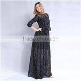Factory Supply Polka Dot Design Plus Size Chiffon Maxi Dresses thumbnail-3