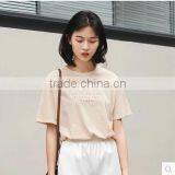 White T-shirts Printed Letters Female Contracted Round Collar Short Sleeve 2017 New Summer thumbnail-2