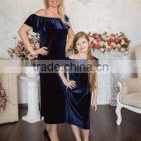 Velvet Fabric Mother Daughter Matching Dress Women Maxi Dress Family Look thumbnail-1