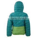 Green Wind Breaker Down Jacket With Hood for Kids thumbnail-3