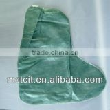 Single use green color durable non-woven elastic boot cover