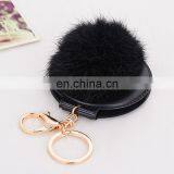 High Quality Lovely Rabbit Fur Pompom Mirror Fur Ball Accessory for Lady thumbnail-3